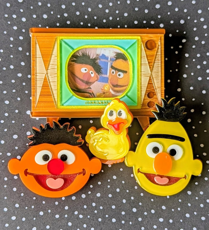 Tune In Customizable Retro TV Brooch by Lipstick & Chrome