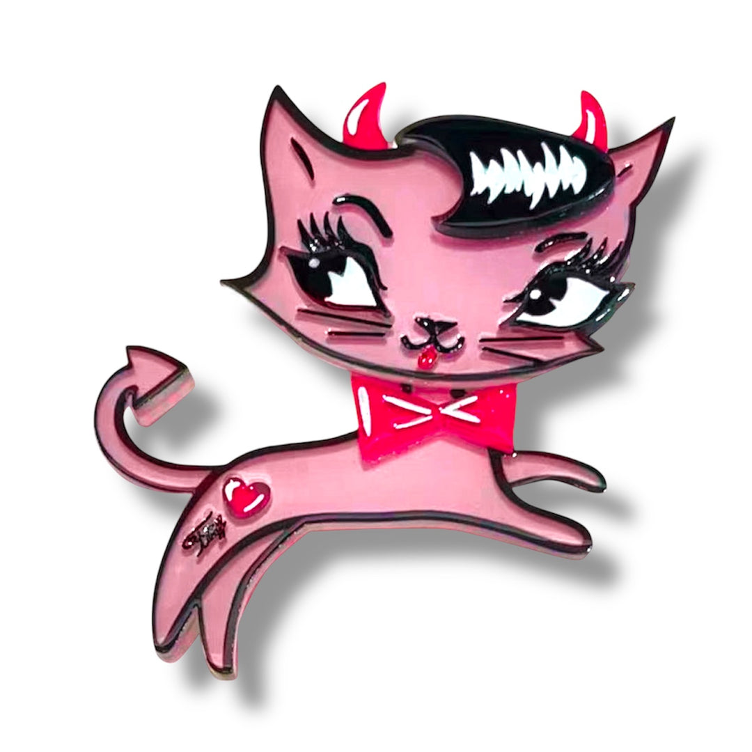 Bad Kitty Brooch by Miss Fluff x Lipstick & Chrome