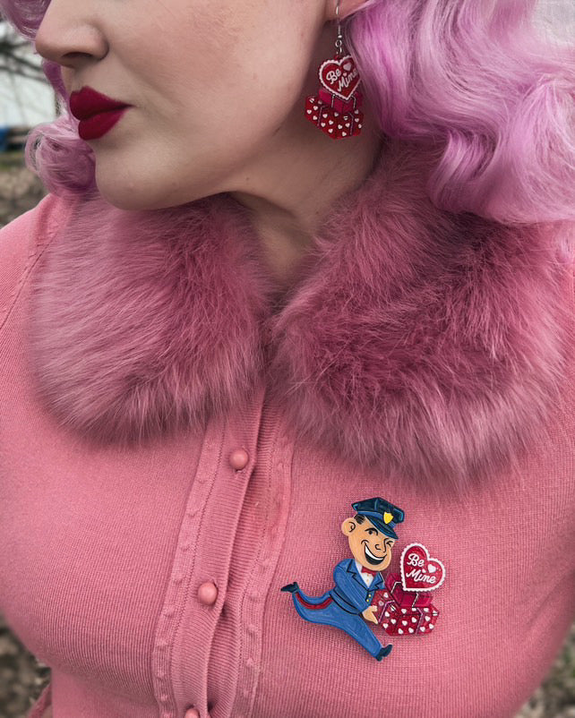 Valentine's Happy Mail Earrings by 50's Vintage Dame x Lipstick & Chrome