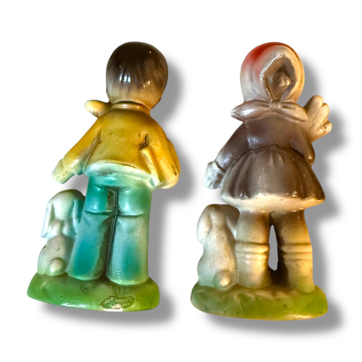 Vintage Mid-Century Ceramic Boy and Girl Figurine Set