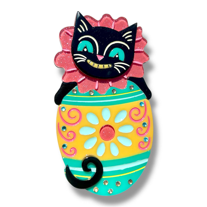 Eggcellent Black Cat Brooch Johanna Parker x Lipstick & Chrome