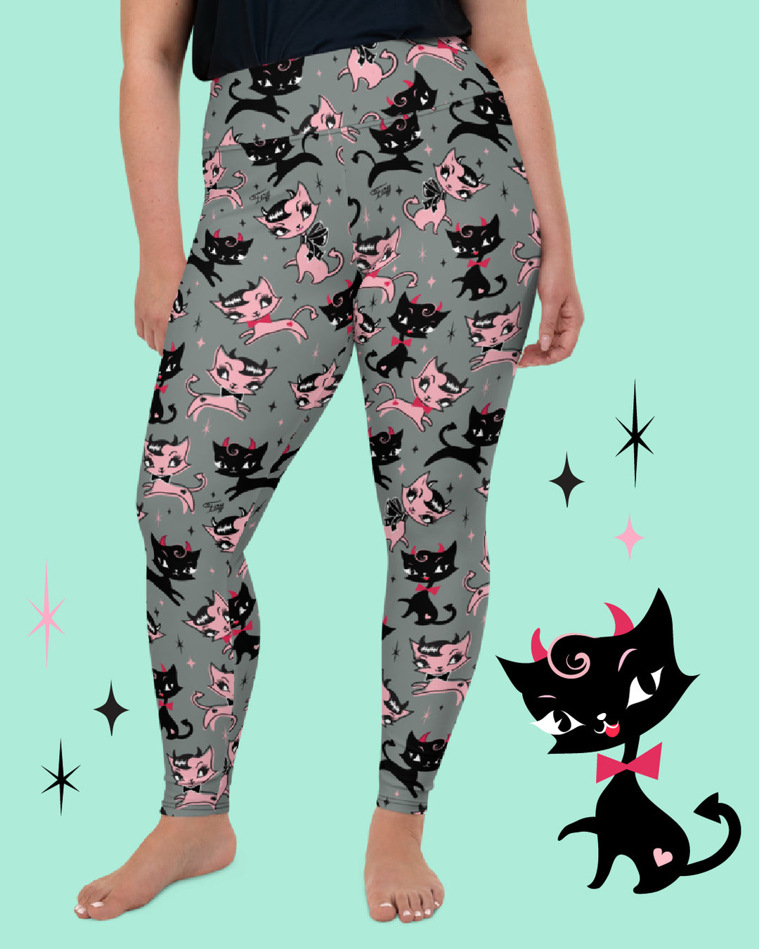 "Bad Kitty" Leggings by Miss Fluff x Lipstick & Chrome