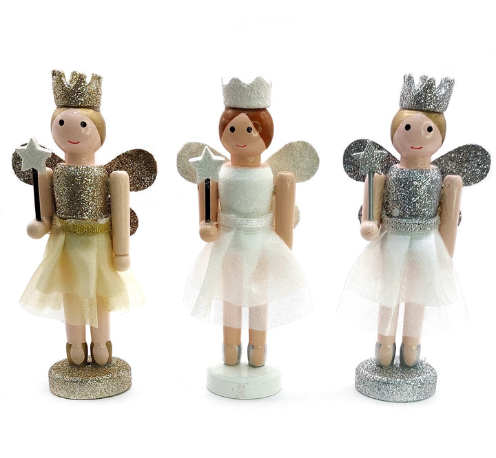 Christmas Fairies Set. Wizardi Classic Wooden Festive Decoration F07M14-13-N01657