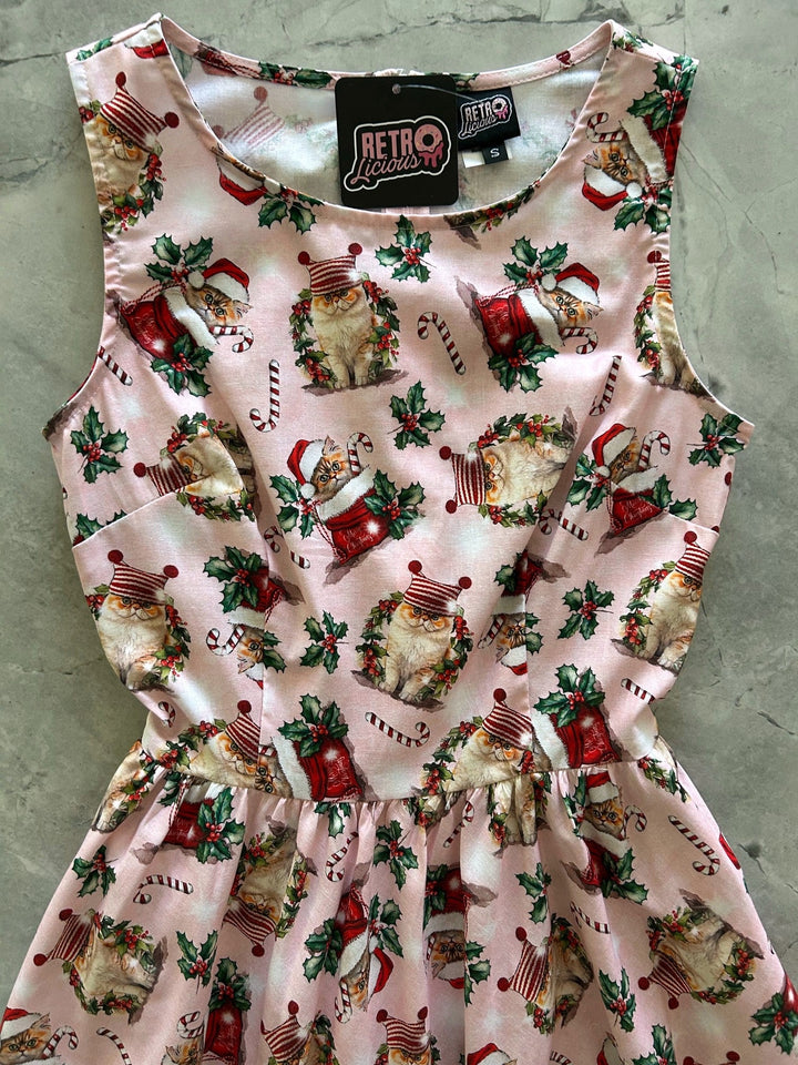 Holiday Cats Midi Dress