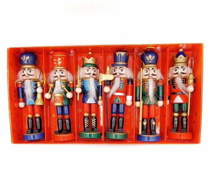 Christmas Nutcracker Set. Wizardi Classic Wooden Festive Decoration F07M14-6-N01617