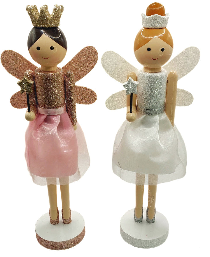 Sparkling Fairy Princess Wooden Nutcracker F07M6-2 Pink