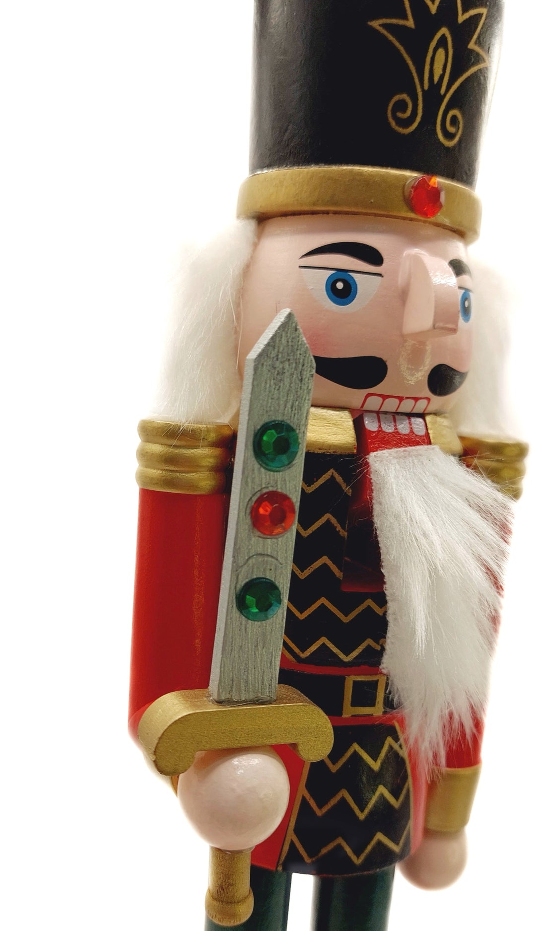 Christmas Nutcracker the Swordsman. Wizardi Classic Wooden Festive Decoration F07M14-38-N01724A