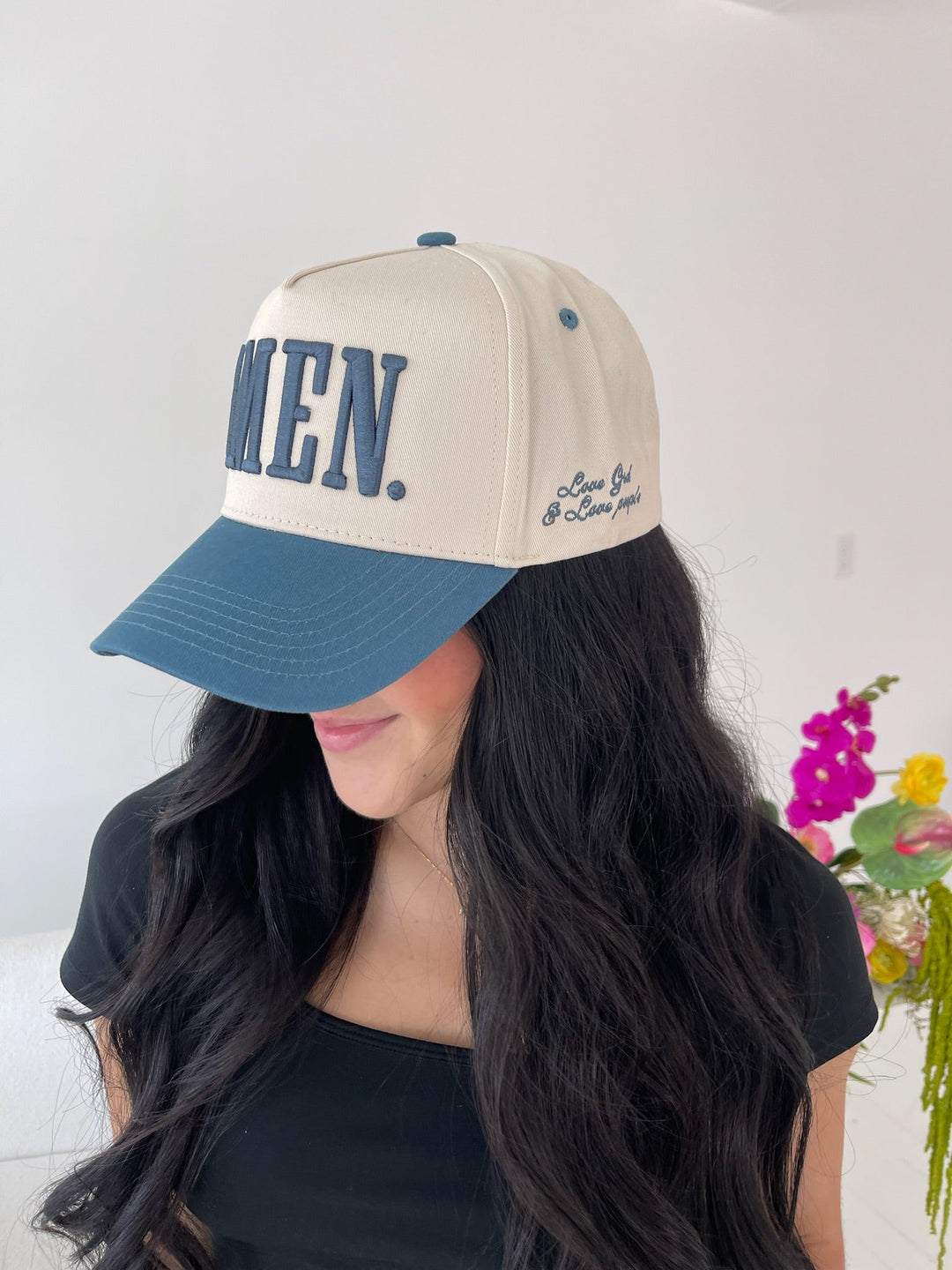 AMEN. - Slate Blue Vintage Trucker Hat