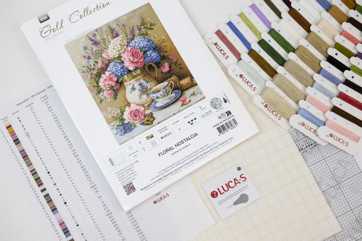 Floral Nostalgia Counted Cross-Stitch Kit by Luca-S B725L