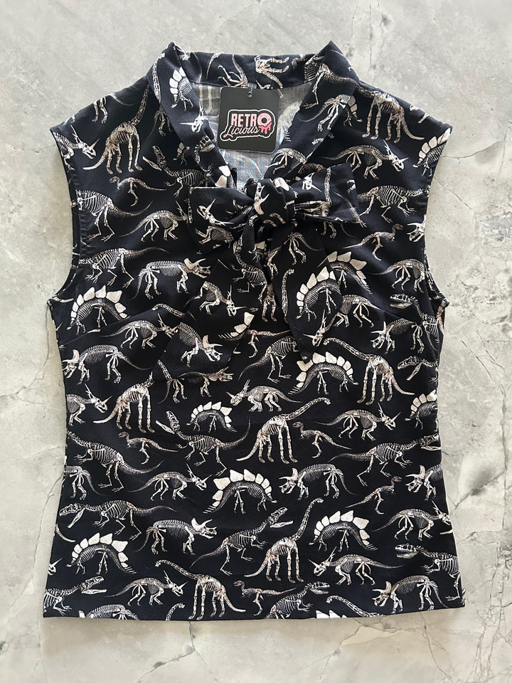 Dino Bones Bow Top - 1X only, 1 left!