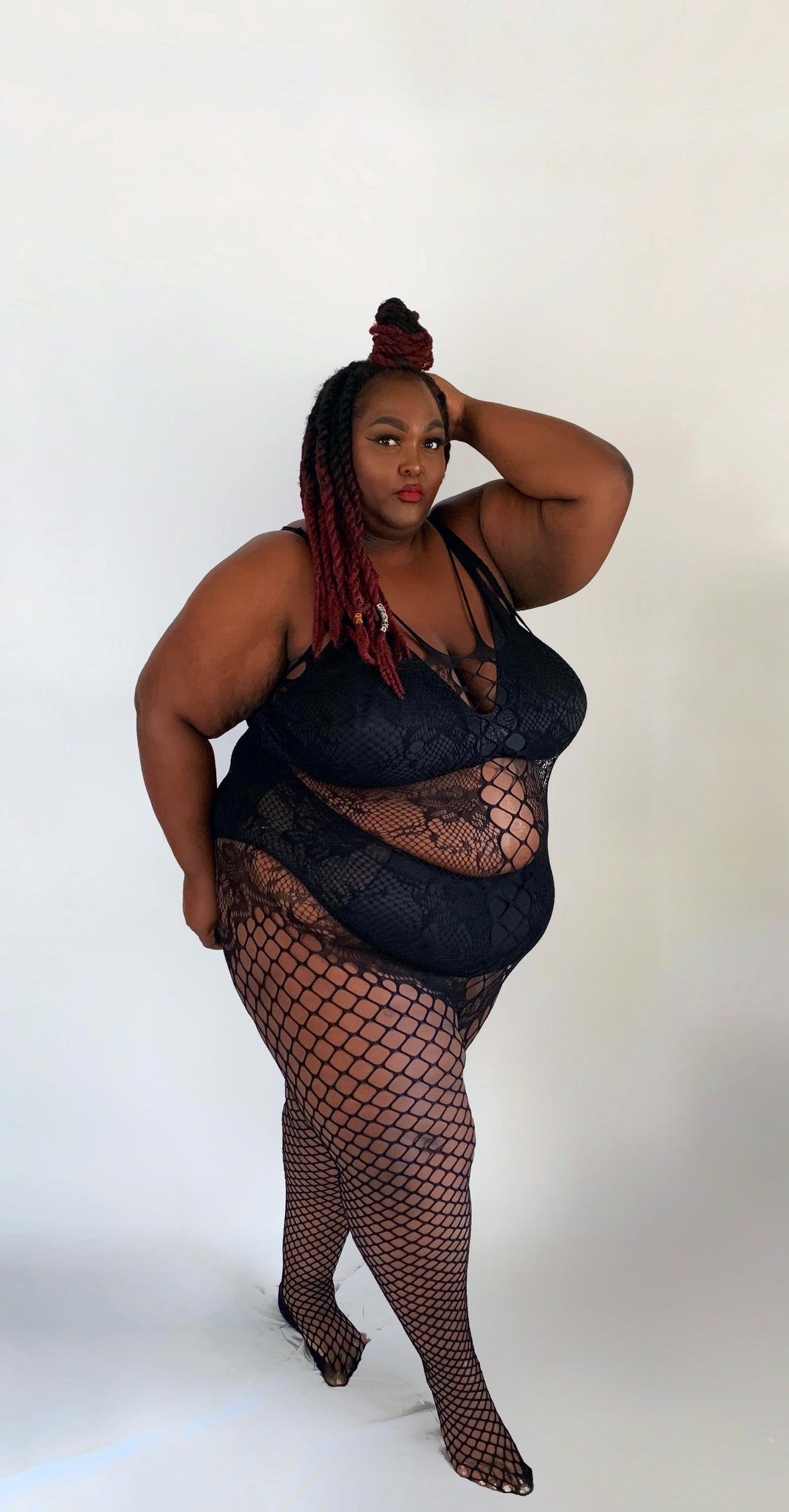 Kix'ies All-in-One Fishnet Body Stocking #4001 Petite to Plus Size