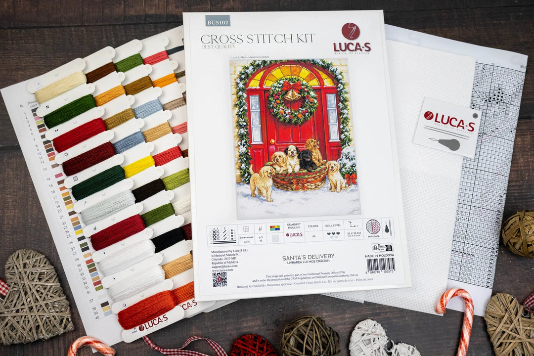 Santa's Delivery Counted Cross-Stitch Kit by Luca-S BU5102L