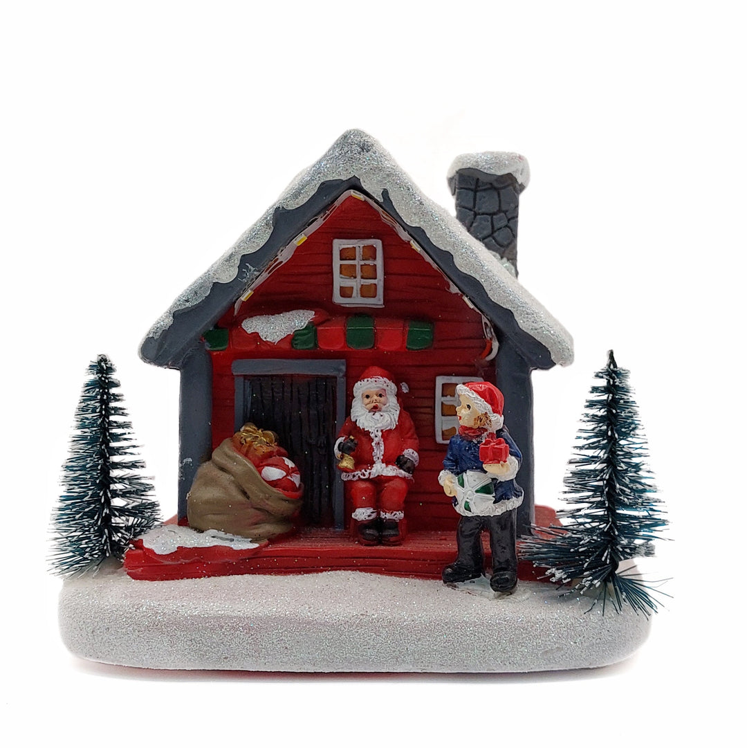 Christmas Cottage with Santa. Village Wizardi F07-N1-7-578B
