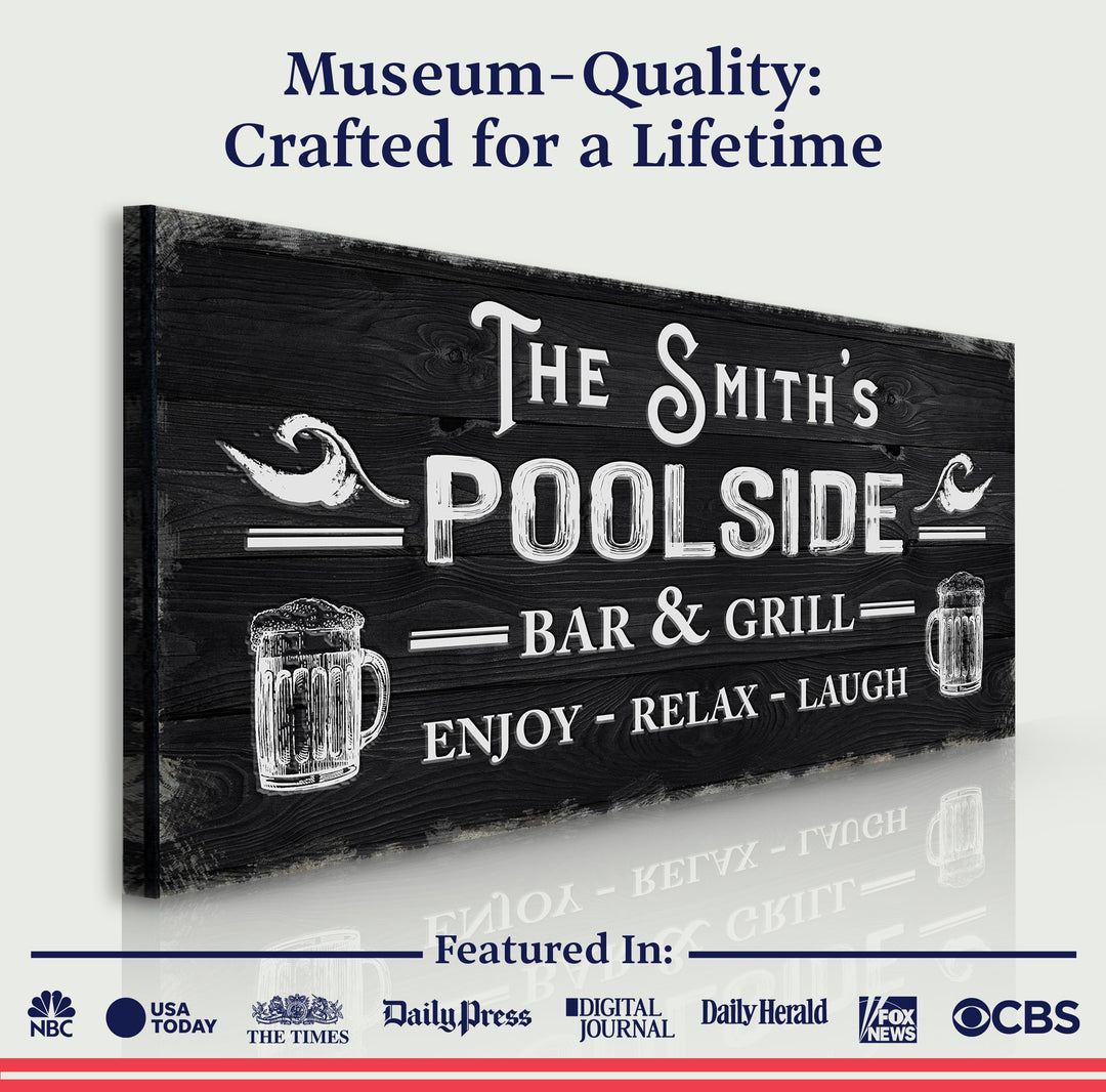 Personalized Poolside Bar And Grill Sign III