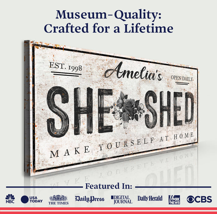 Personalized She Shed Sign XVII