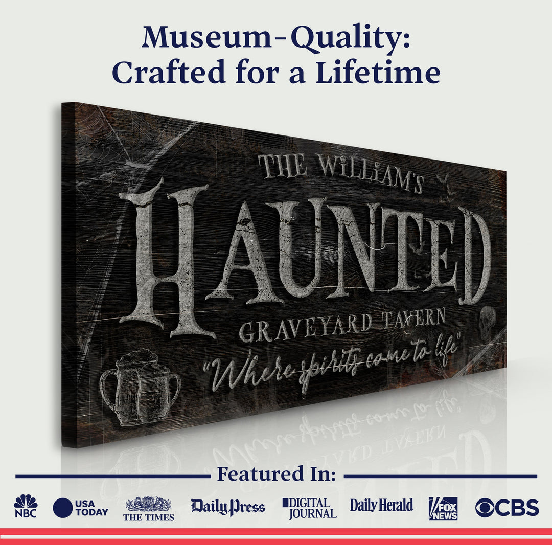 Haunted Graveyard Tavern Halloween Sign