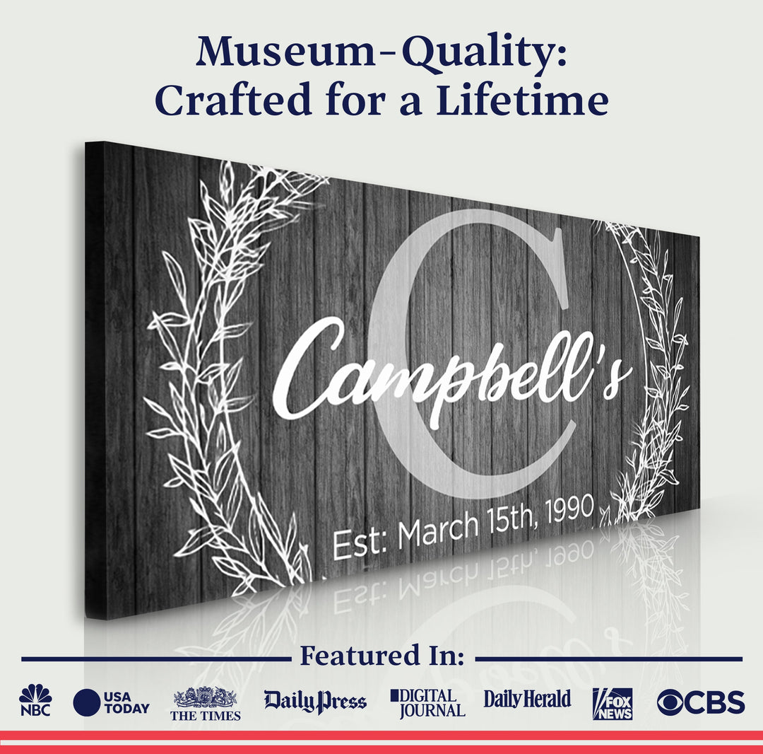 Family Name Sign -  Monogram Sign