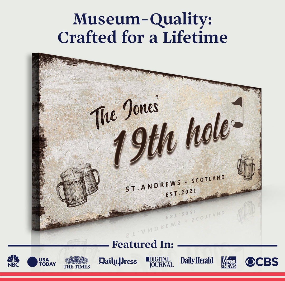 19th Hole Golf Personalized Sign III