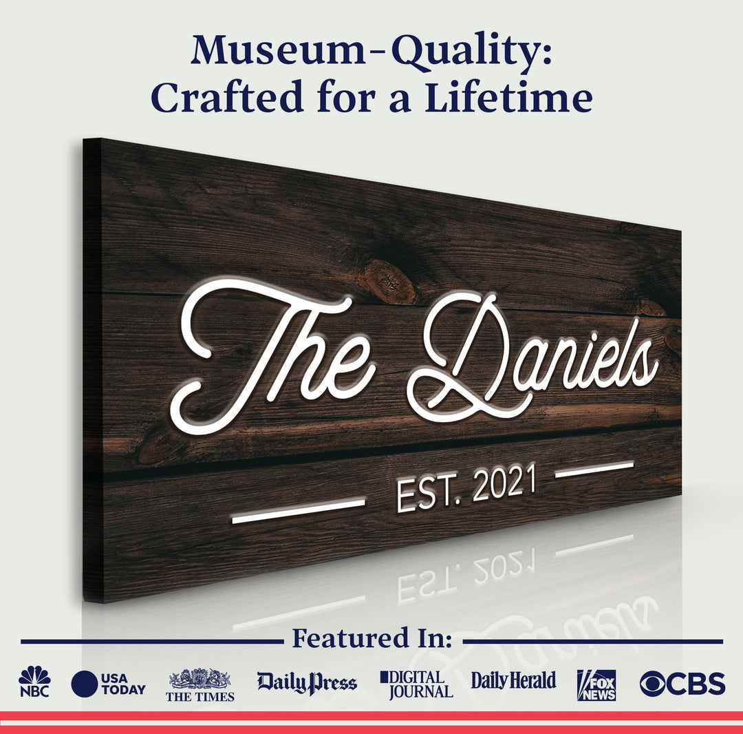 Wooden Family Name Sign