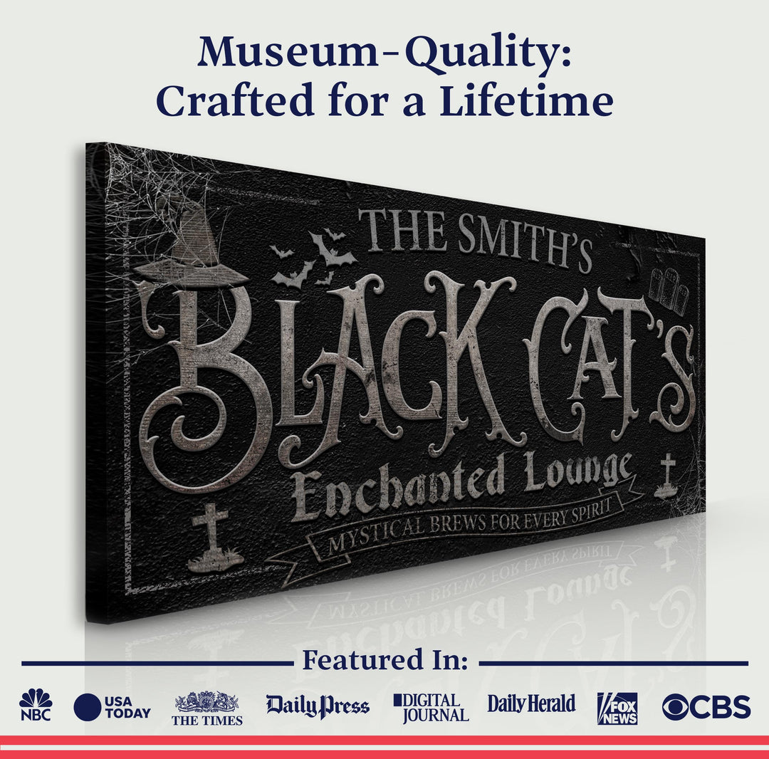 Black Cat's Enchanted Lounge Halloween Sign II