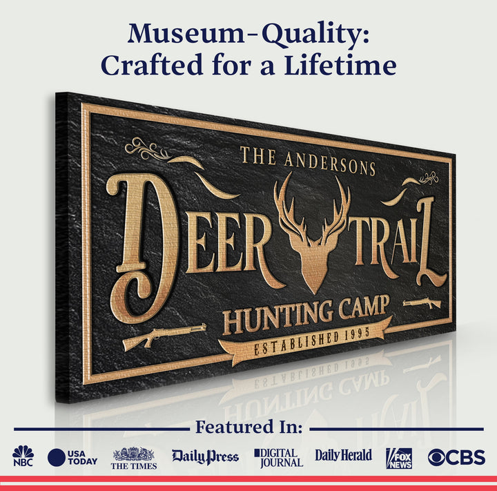 Personalized Deer Trail Hunting Camp Sign