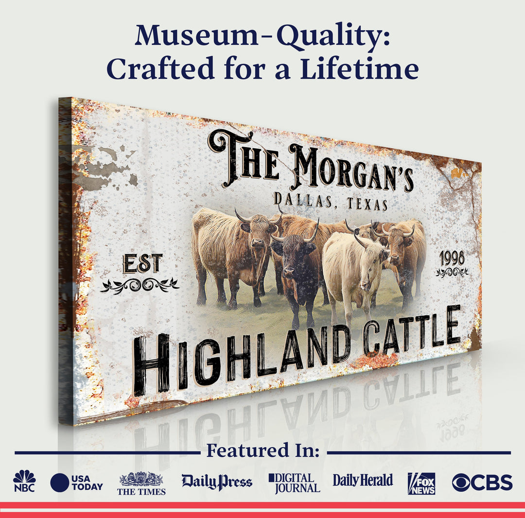 Personalized Highland Cattle Sign III