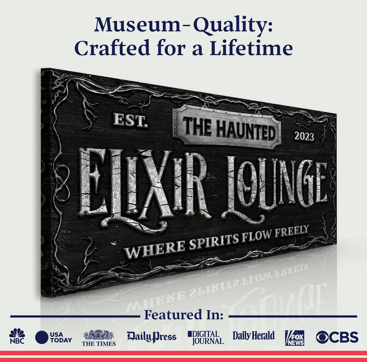 The Haunted Elixir Lounge Halloween Sign