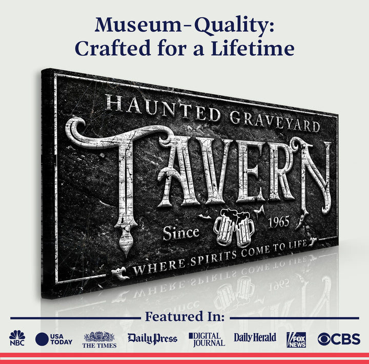 Haunted Graveyard Tavern Halloween Sign II