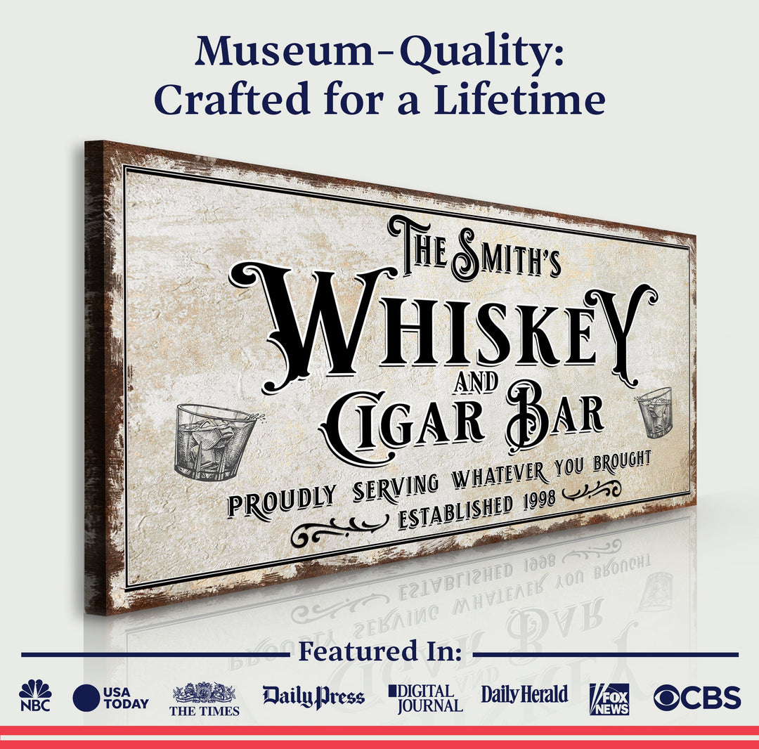 Personalized Whiskey and Cigar Bar Sign