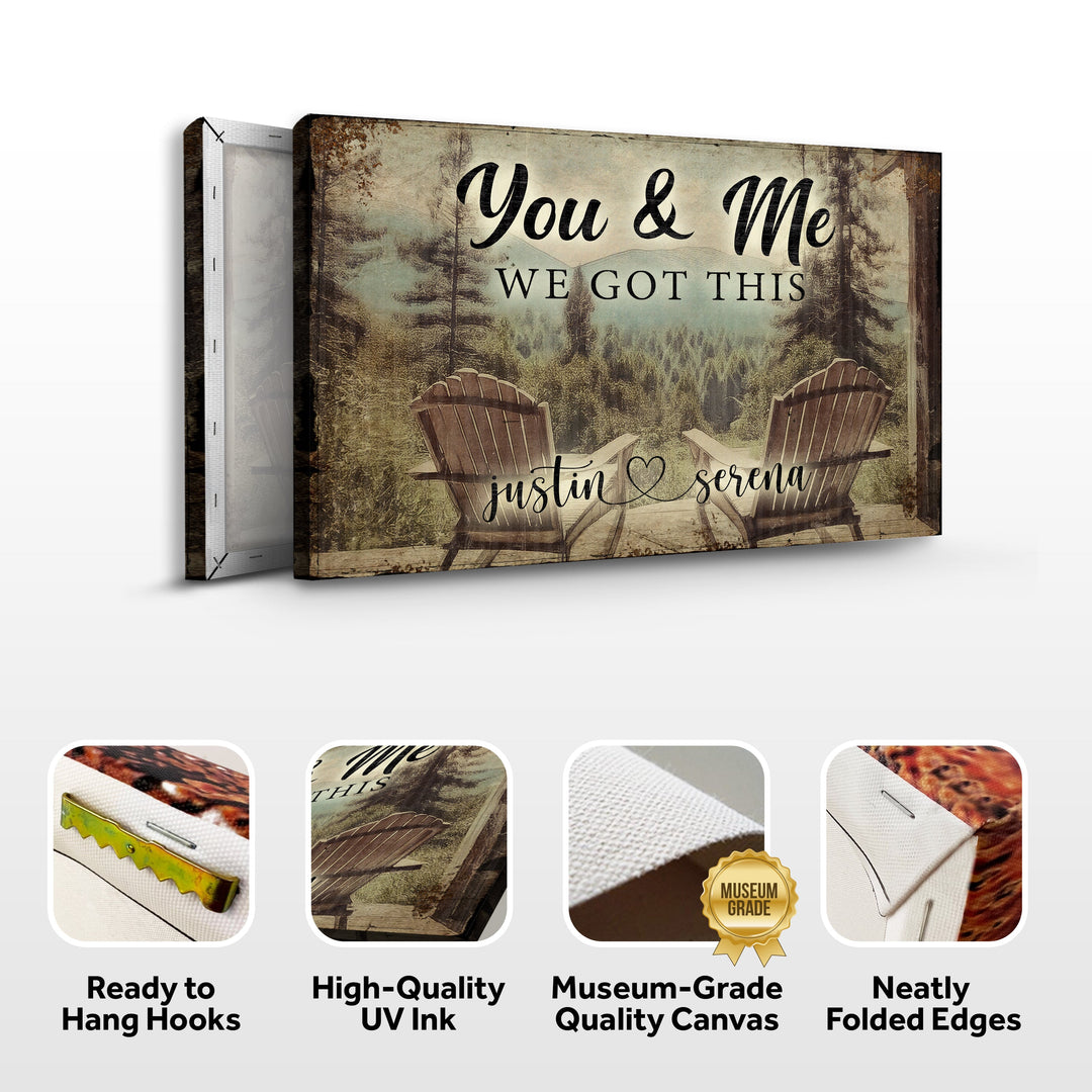 You And Me We Got This Signs | Couple Name Sign Wall Art | Couple Mountain Sign Decor | Personalized Housewarming Gift | Anniversary Gift (ETSY)