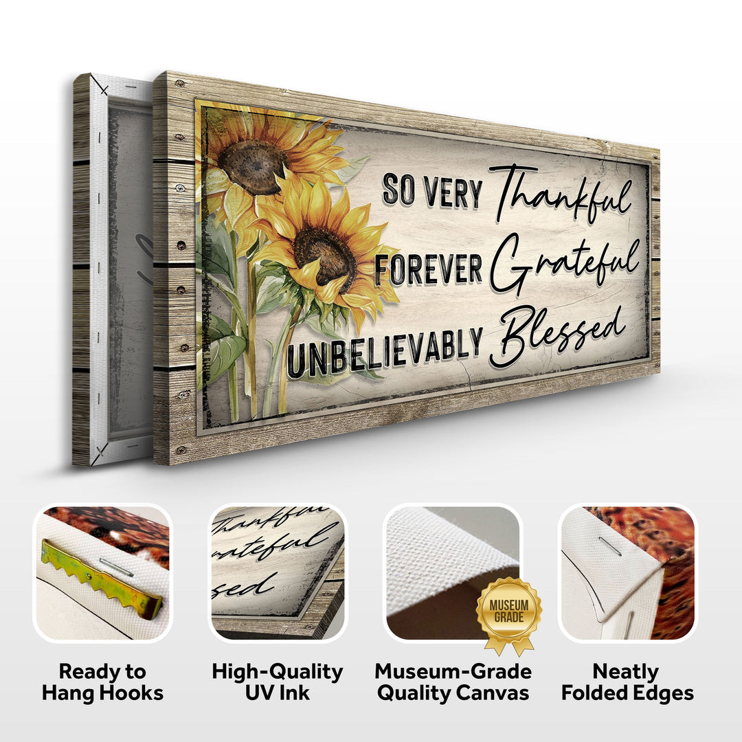 Grateful Thankful Blessed Family Sign II