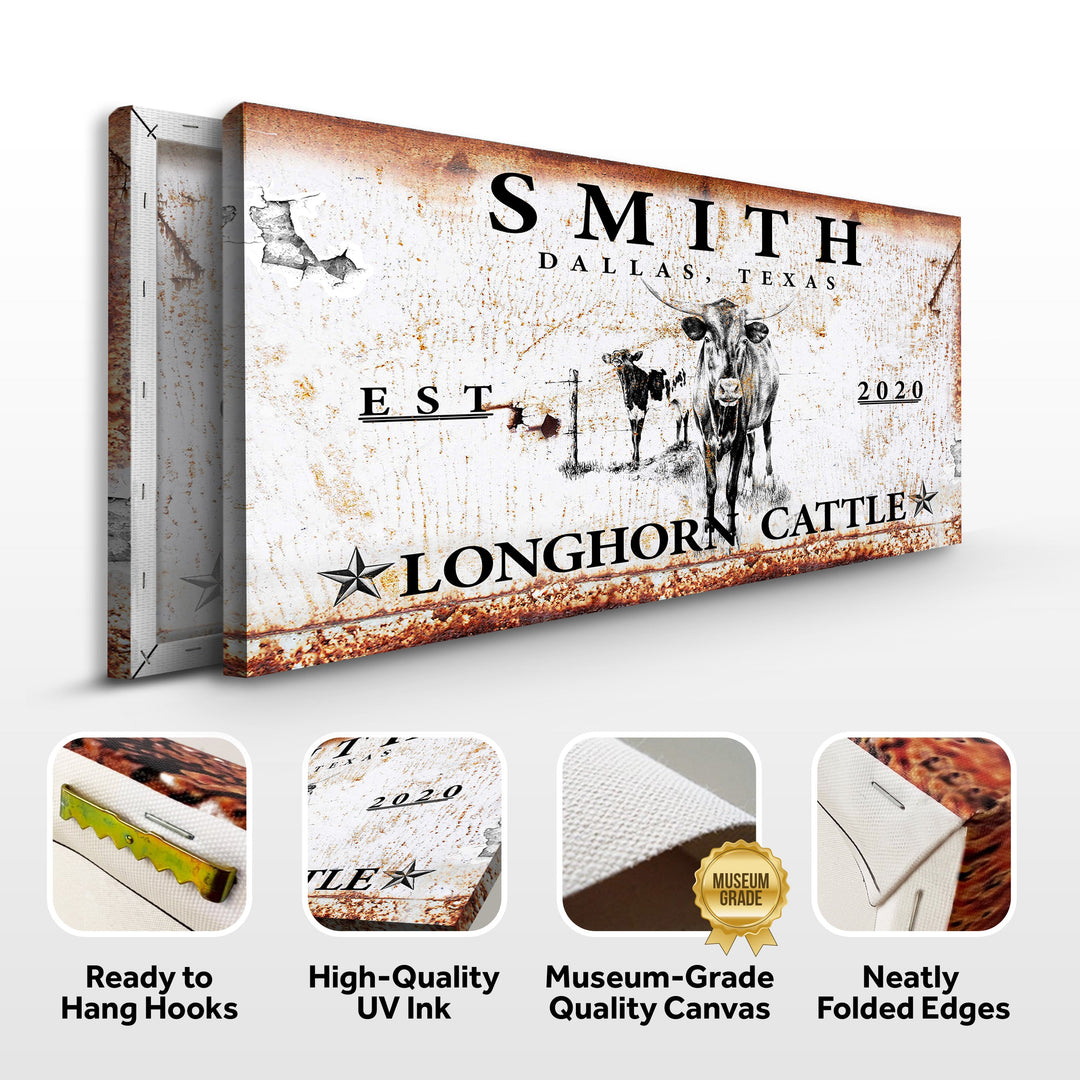 Longhorn Rustic Cattle Sign II