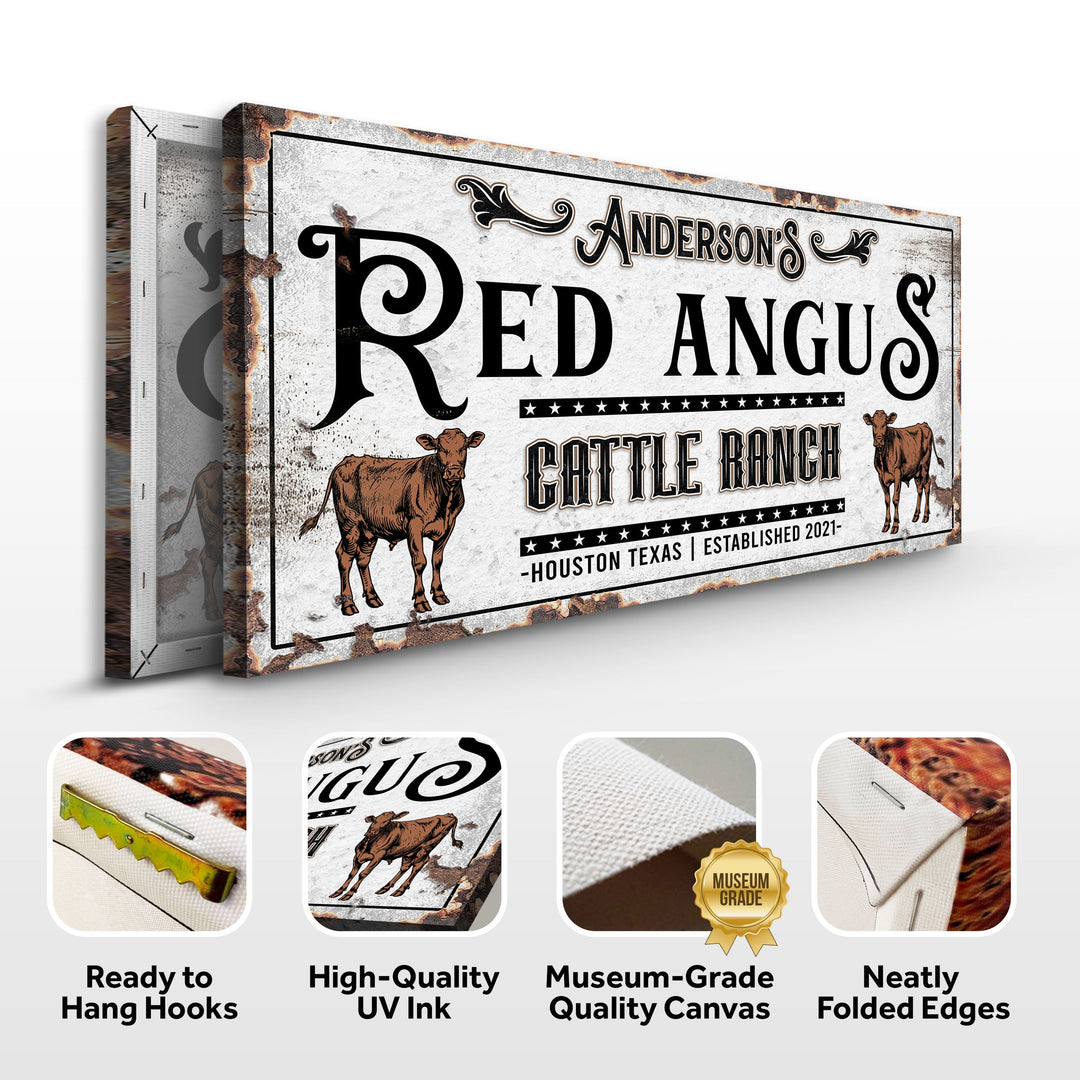 Personalized Red Angus Cattle Sign