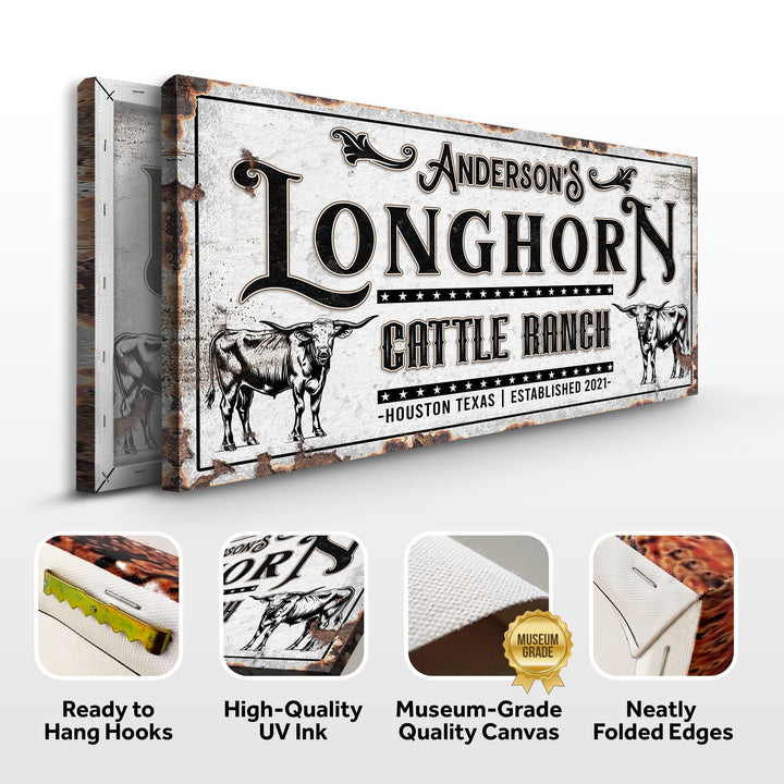 Personalized Long Horn Cattle Sign