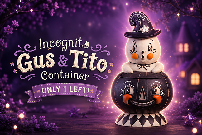 Incognito Gus & Tito Container by Johanna Parker for Bethany Lowe Designs