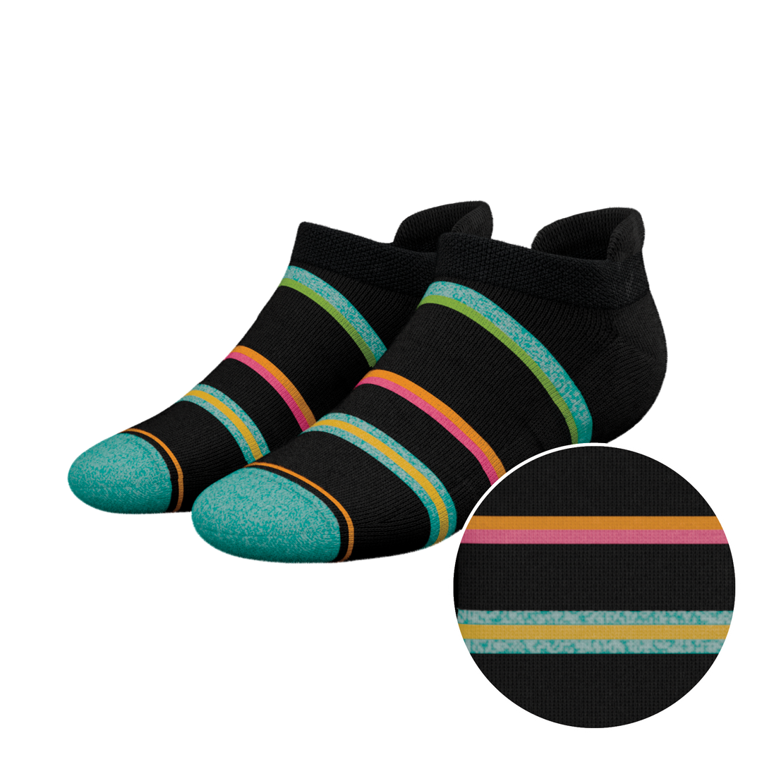 The Island Time | Black Tropical Heel Hammock™ Ankle Socks