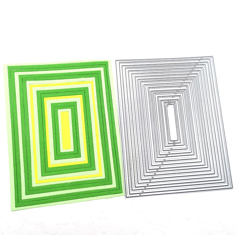 Nested Rectangles Scrapbooking Cutting Die by Wizardi QJ61