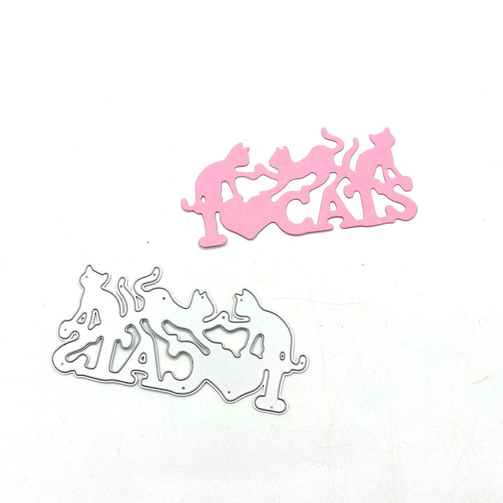 I Love Cats Scrapbooking Cutting Die by Wizardi QJ95