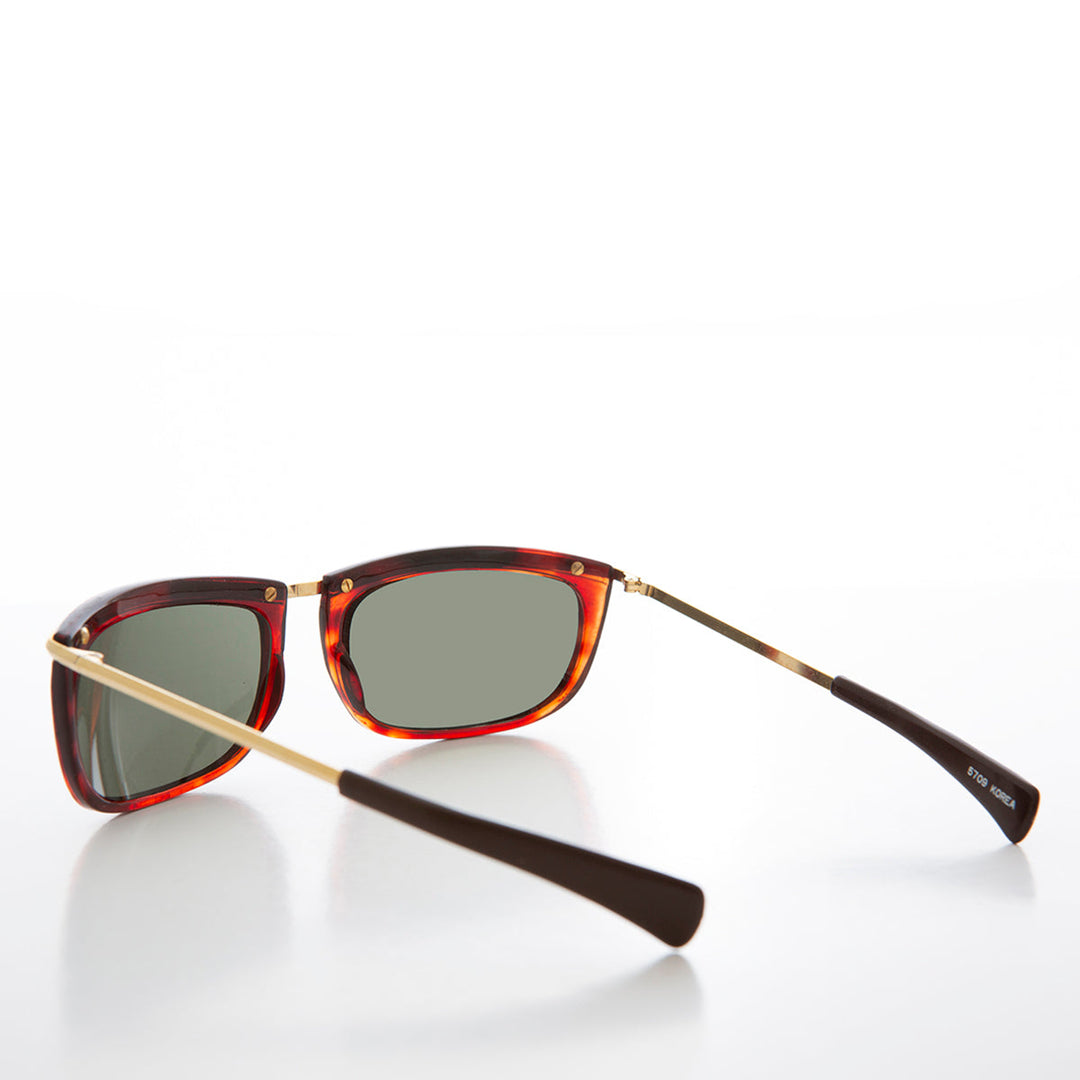 Sporty Gold Frame 90s Aviator Sunglass - Jenner