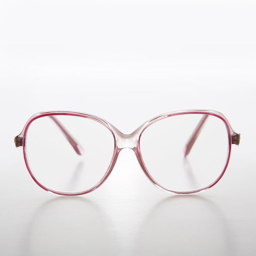 Clear Retro Reading Glasses with Color Accent - Jess