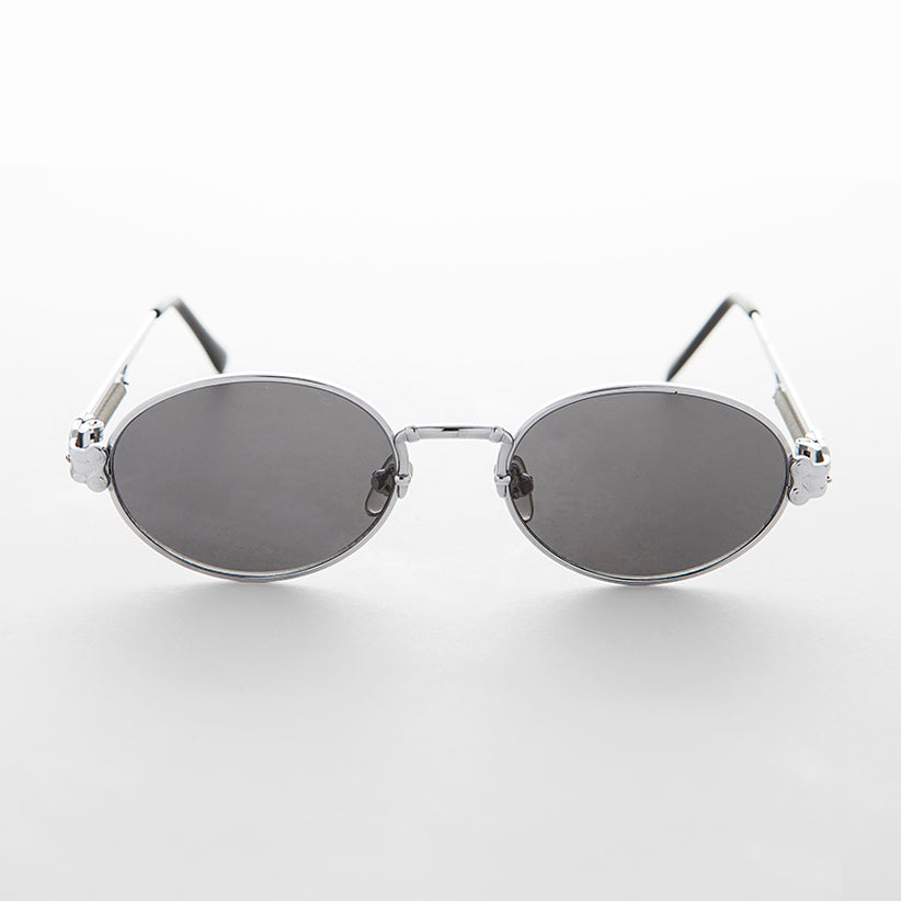 Spring Temple Oval Steampunk Vintage Sunglass - Jeter