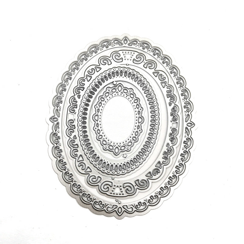 Oval Lace Scrapbooking Cutting Die by Wizardi QJ55