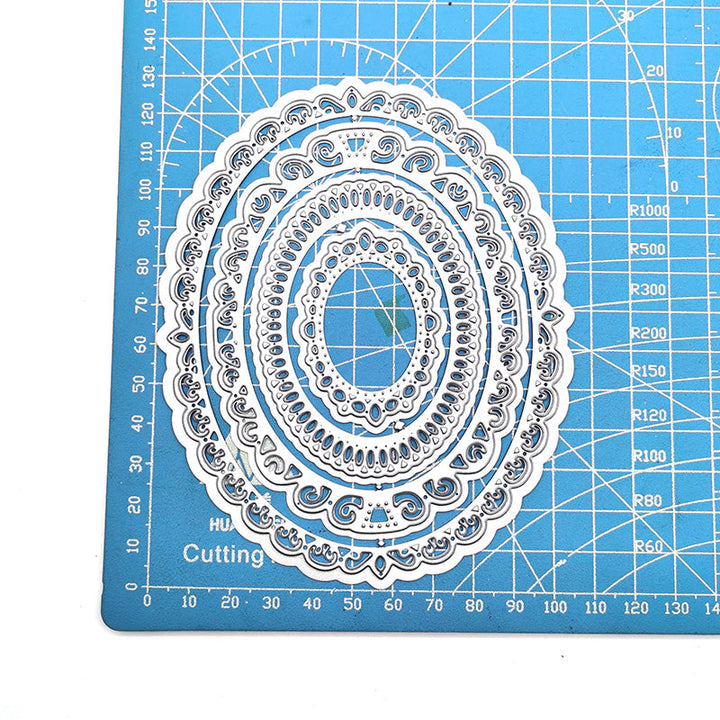 Oval Lace Scrapbooking Cutting Die by Wizardi QJ55
