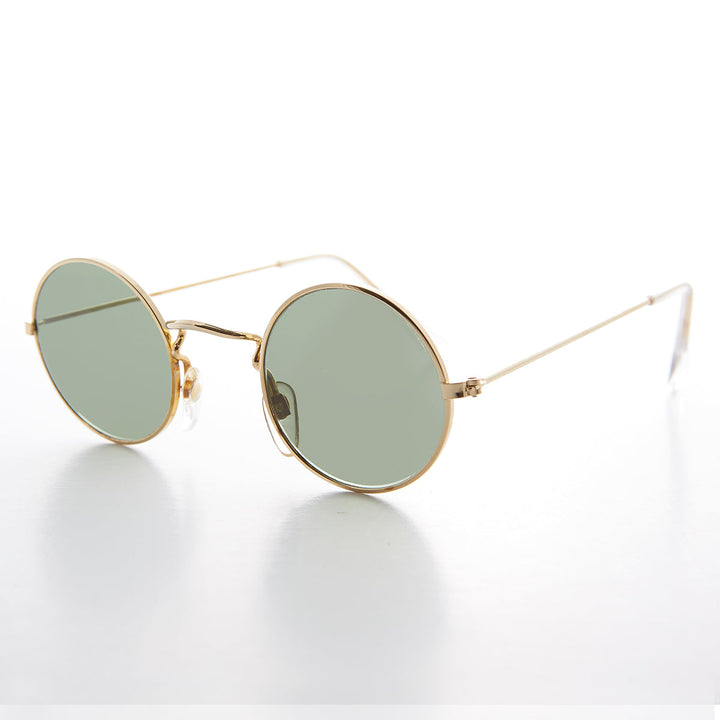 Round Hippie Vintage Sunglass with Glass Lens - Johnny