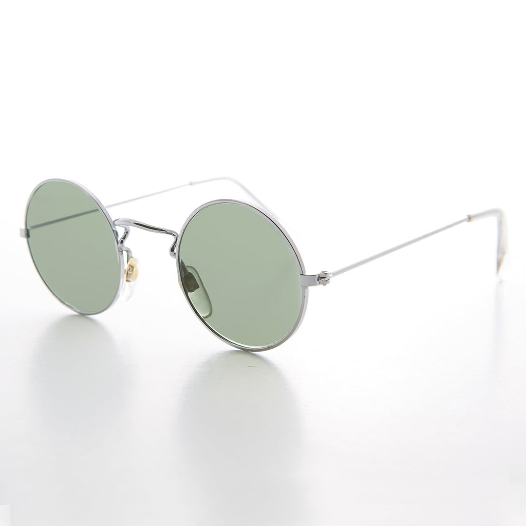 Round Hippie Vintage Sunglass with Glass Lens - Johnny