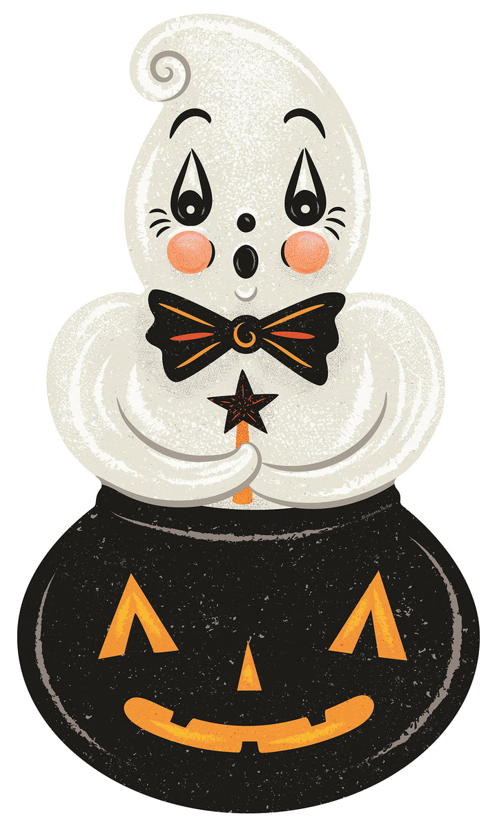 Ghostie in Caudron 56" Die Cut Vinyl Halloween Floor Decor by Johanna Parker