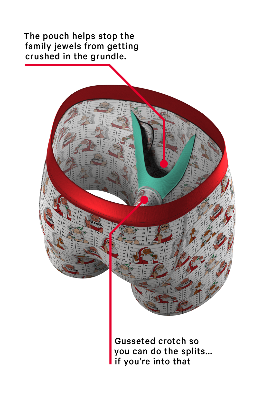 The Jailbird | Mugshot Santa Ball Hammock® Pouch Underwear With Fly