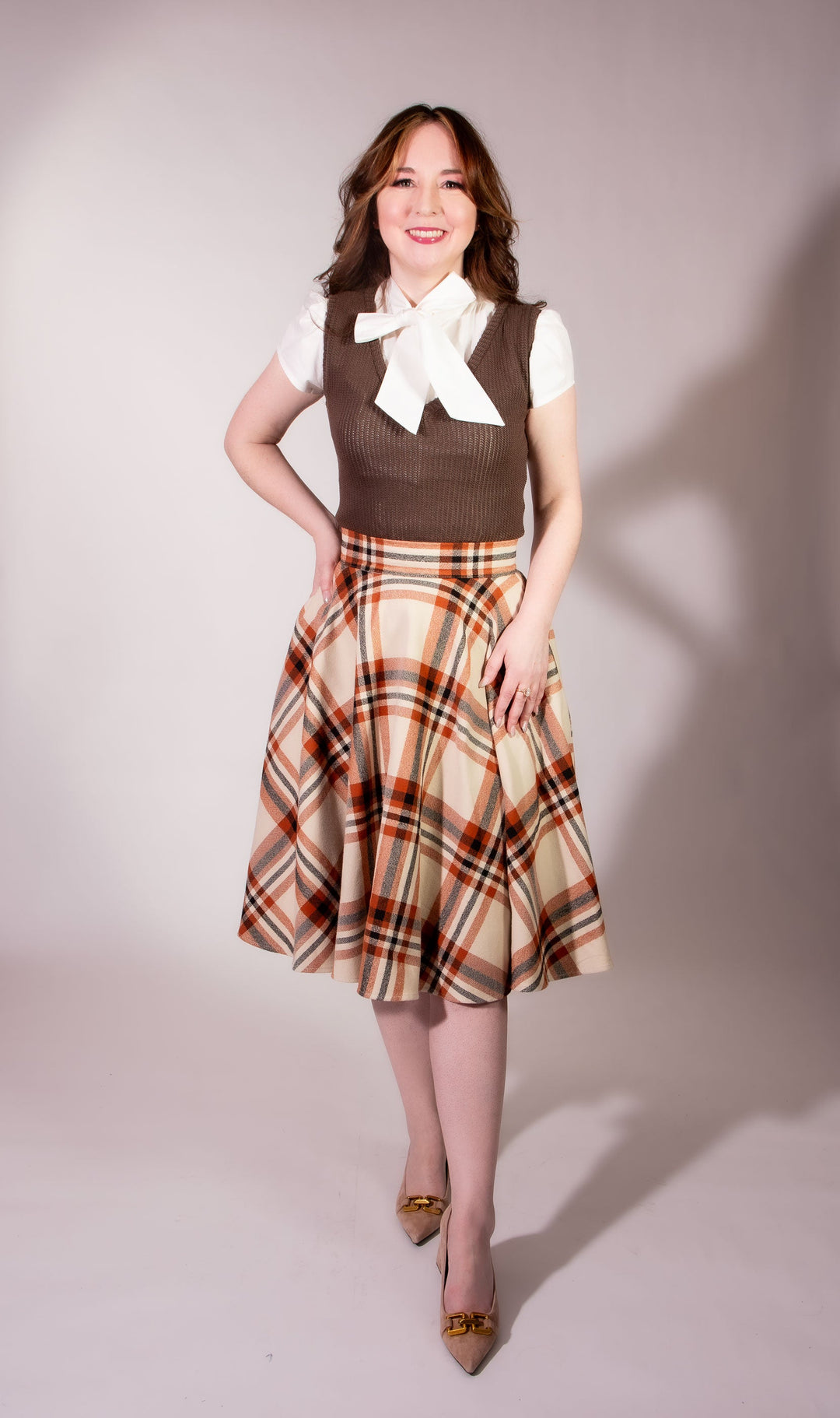 Haute Circle Skirt - Flannel, Pumpkin Spice Plaid