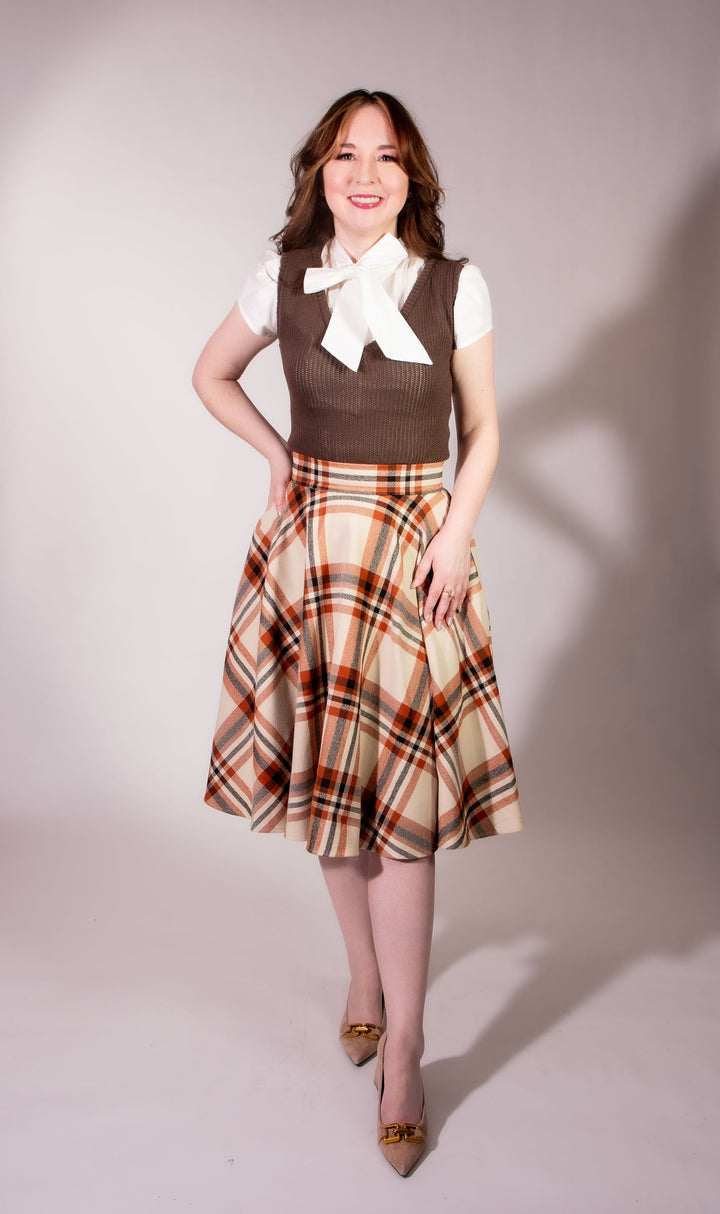 Haute Circle Skirt - Flannel, Pumpkin Spice Plaid