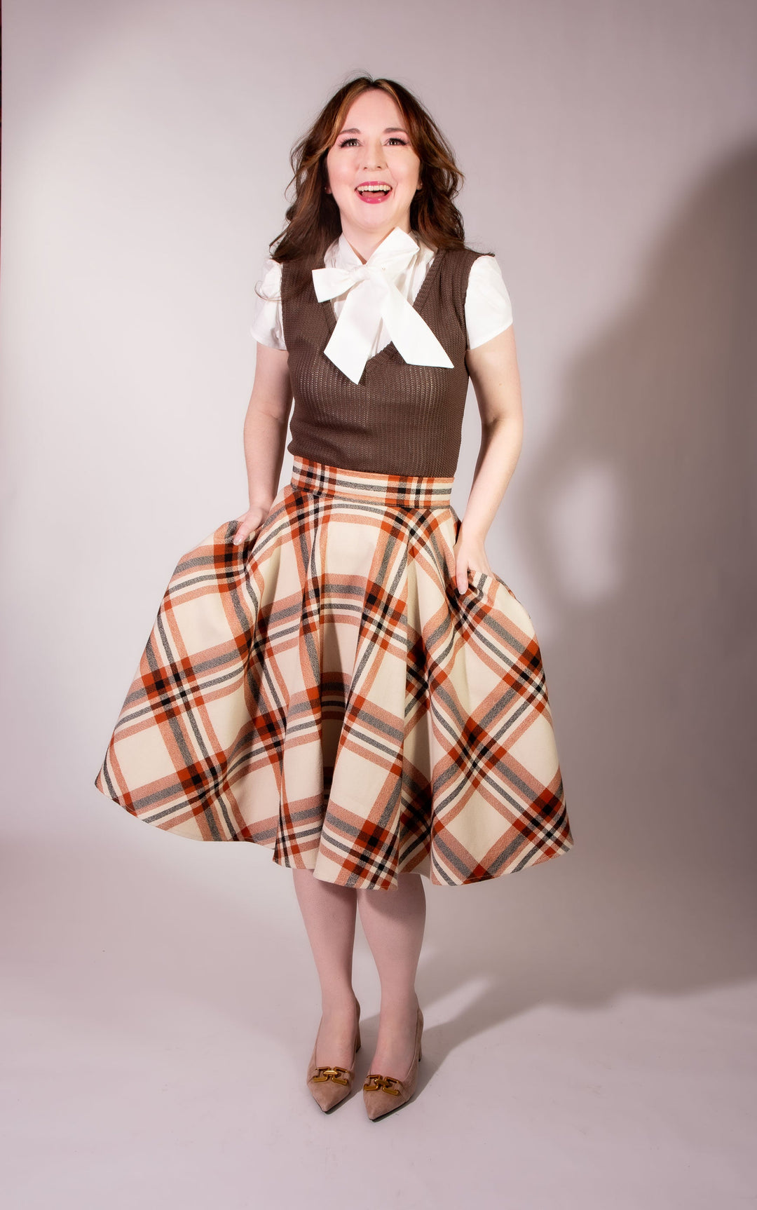 Haute Circle Skirt - Flannel, Pumpkin Spice Plaid